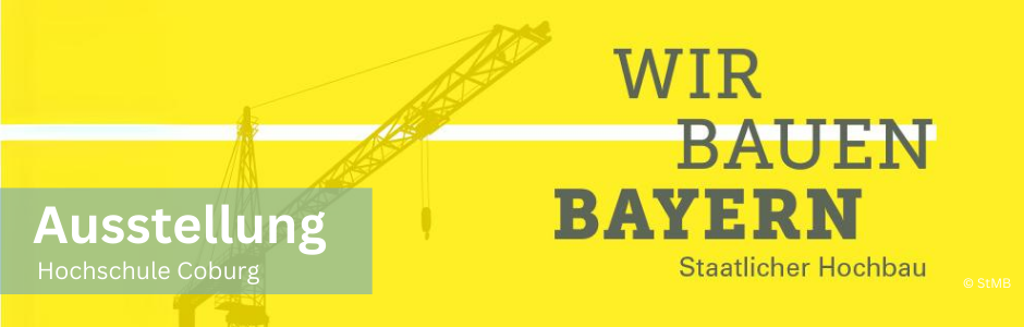 Header der Wanderausstellung "Wir bauen Bayern"