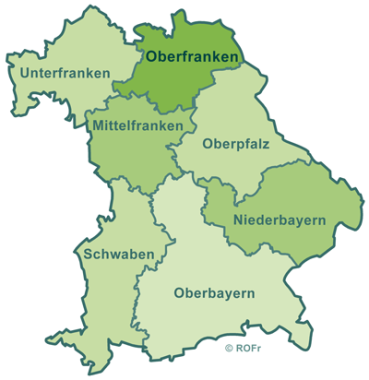 Karte Regierungsbezirke Bayern