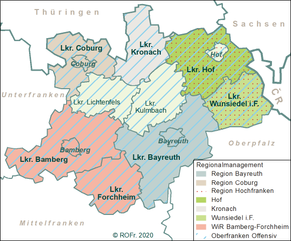 Karte Oberfranken Regionalmanagement